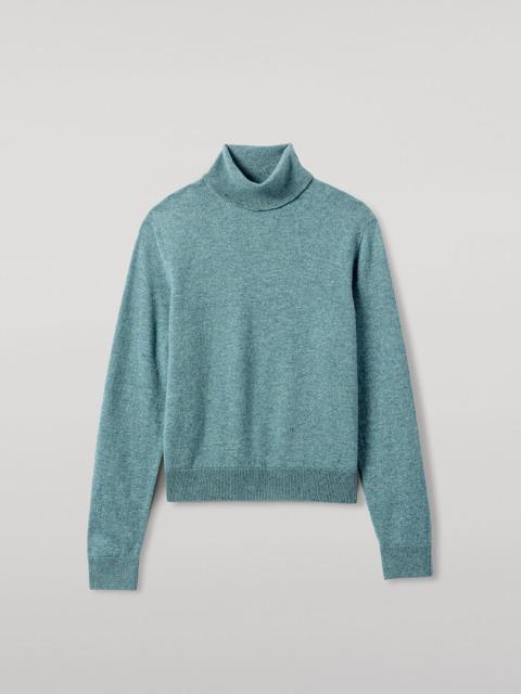 Johnstons of Elgin Classic Cashmere Green Roll Neck Jumper
