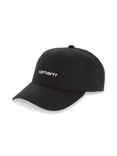 Carhartt Carhartt Work In Progress Logo Script Baseball Cap in Deep H Brown /Black at Nordstrom