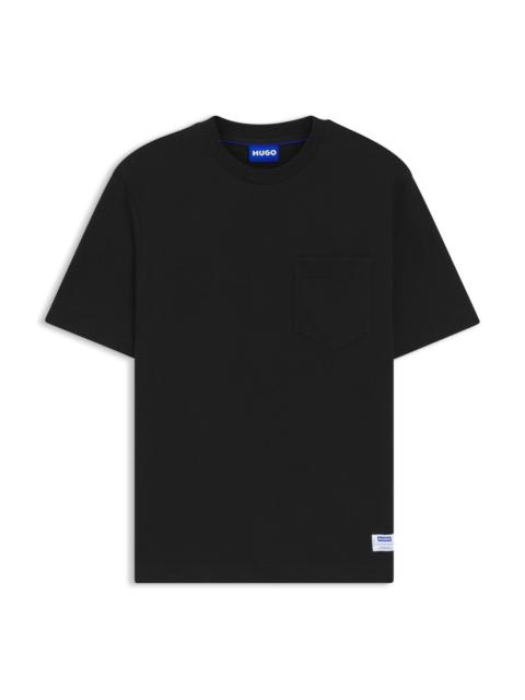 HUGO LOGO-LABEL T-SHIRT IN COTTON JERSEY