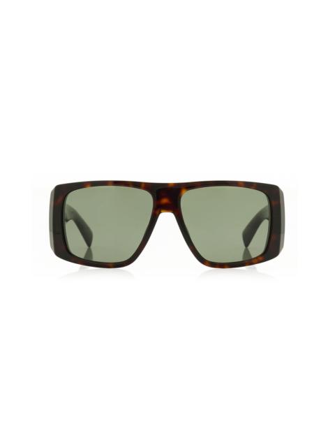 SAINT LAURENT Flat-Top Acetate Sunglasses bronze