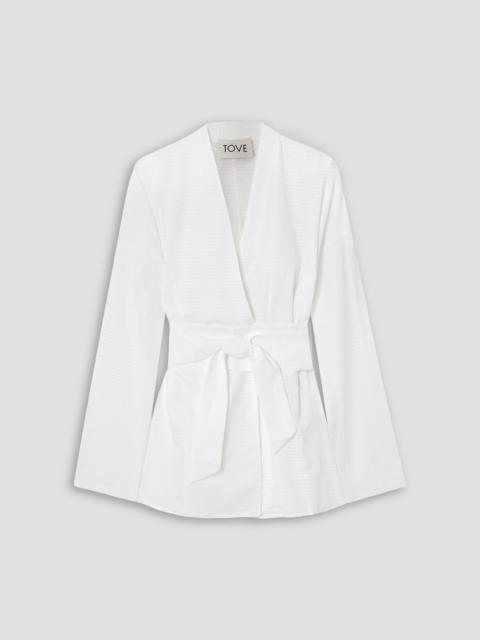 TOVE Arya belted cotton-ripstop shirt