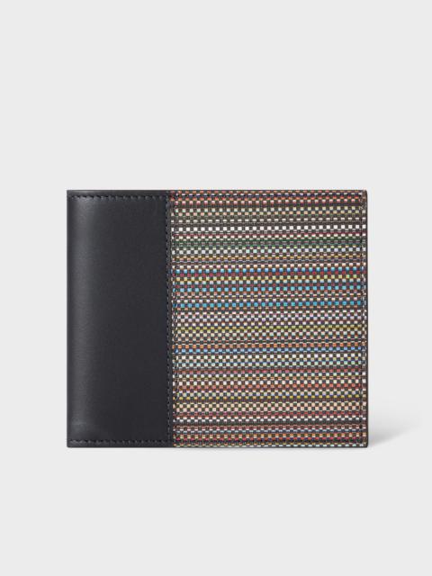 Paul Smith Black 'Signature Stripe' Coated Canvas Billfold Wallet