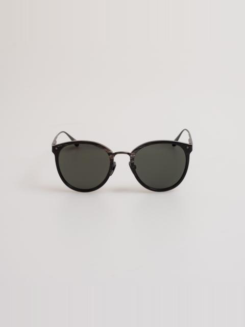 LINDA FARROW Calthorpe Sunglasses in Buffalo Horn and 925 Sterling Silver
