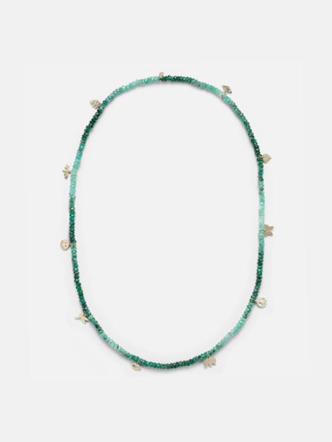 SYDNEY EVAN 14kt gold charm necklace with emeralds