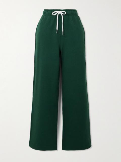 Polo Ralph Lauren Embroidered Cotton-blend Jersey Wide-leg Track Pants