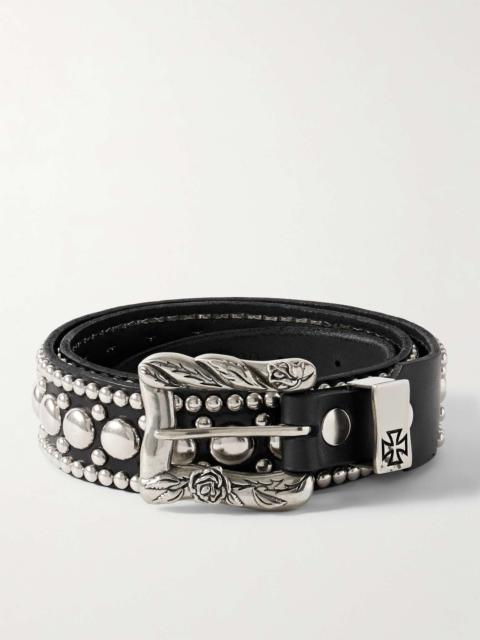 3.5cm Goodbye Franky Studded Leather Belt