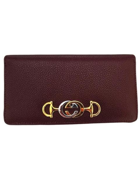 GUCCI Zumi Burgundy Zip Around Wallet