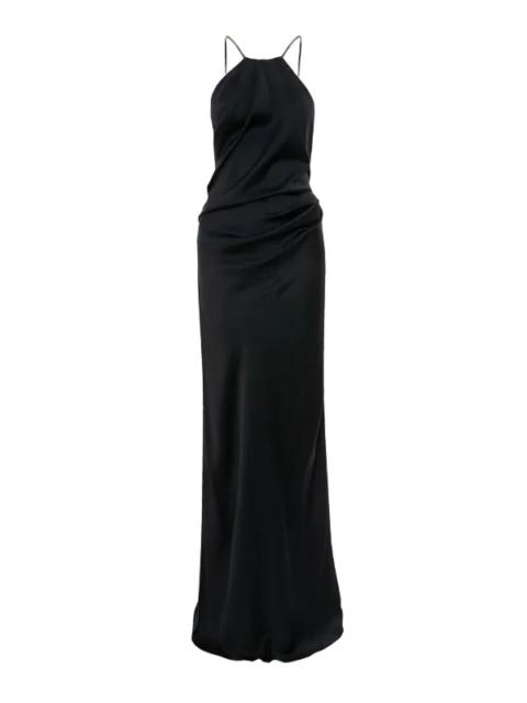 Victoria Beckham Chain Halter Gown in Navy