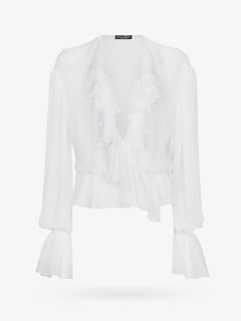 Dolce & Gabbana Dolce & Gabbana Women Silk Shirt With Rouches