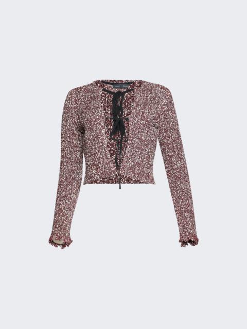 Proenza Schouler Colette Top In Popcorn Slub Wine Multi