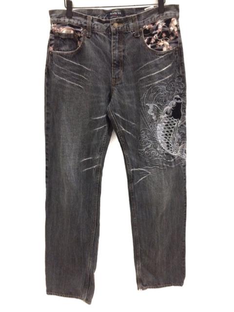 Other Designers Japanese Brand - Japanese Brand Roverty Embroidery Fish Koi Japan Denim Pant