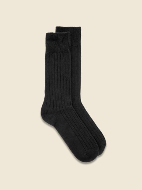ROTOTO® Cotton Wool Rib Sock - Black