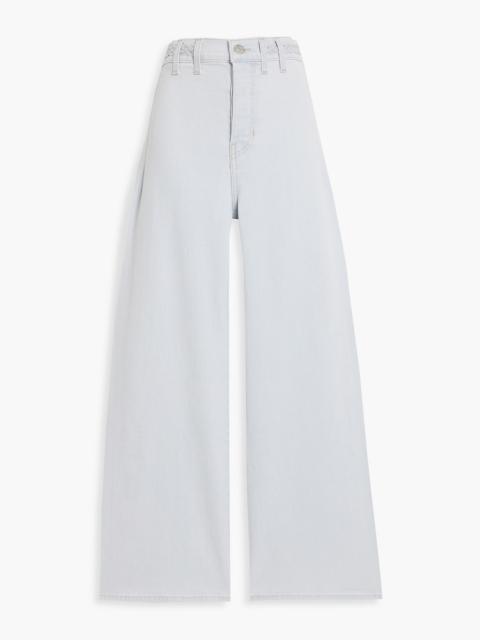 VERONICA BEARD Grant braid-trimmed high-rise wide-leg jeans