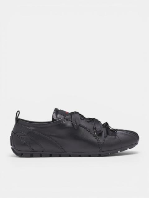Simone Rocha Black Leather Ballerina Grip Trainers