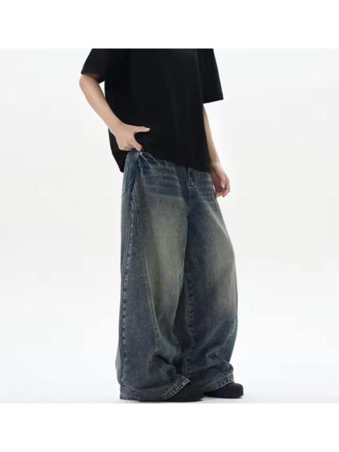 Other Designers Japanese Brand - Street Wash Distressed Men's Wide Leg Jeans