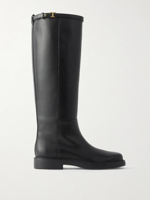 Tod's Gomma Embellished Leather Knee Boots