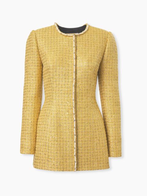 CAROLINA HERRERA Embellished Lurex Tweed Jacket