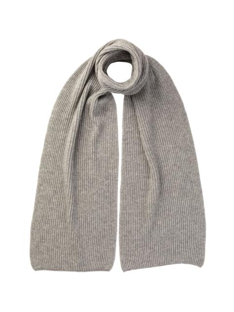 Johnstons of Elgin Grey Cashmere Ribbed Scarf