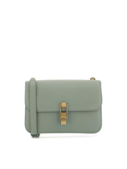 SAINT LAURENT Saint Laurent Sage Green Leather Carré Shoulder Bag