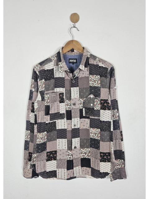 PPFM PPFM pattern floral geometric patchwork button-up shirt