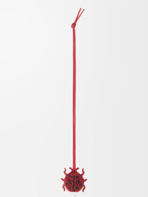 Loewe Ladybug keyfob charm in beaded leather