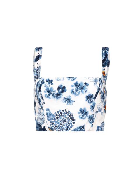 Agua by Agua Bendita Cacao Petalo Cropped Top