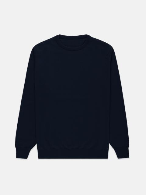 J. PRESS MADE-IN-SCOTLAND NAVY CASHMERE CREWNECK SWEATER