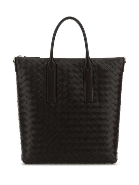 Bottega Veneta Bottega Veneta Men Dark Brown Leather North-South Shopping Bag