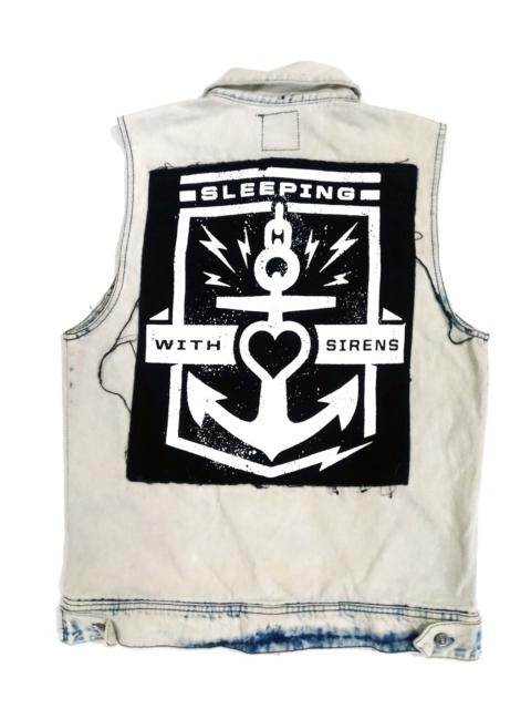 Other Designers Distressed Denim - RARE! SLEEPING WITH SIRENS OFFICIAL MERCH DENIM VEST