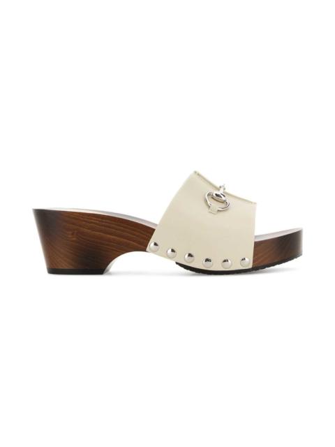 GUCCI Ivory Leather Wedges