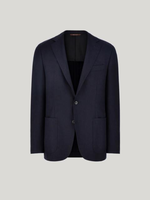 Canali KEI NAVY BLUE MODERN-FIT JACKET IN PURE IMPECCABILE WOOL