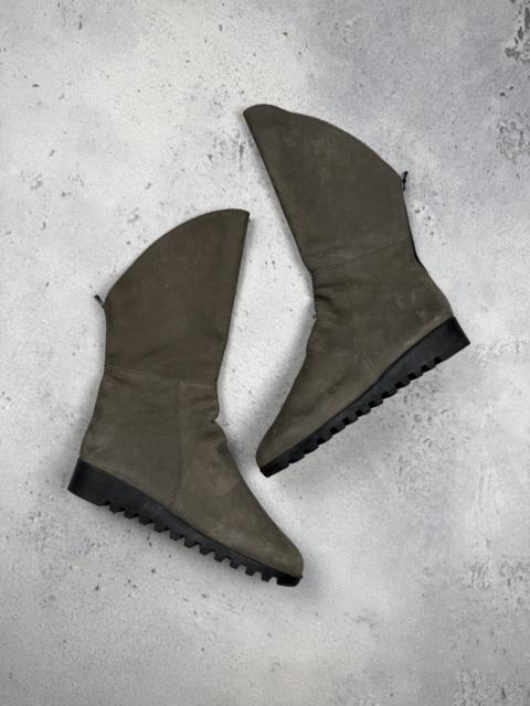 Other Designers Vintage - Arche Wedge Suede Boots Avant-Garde Tall Sculpted Design Lux
