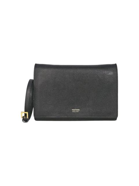 TOM FORD Aube Black Leather Crossbody Clutch Wallet Bag Black - $1800