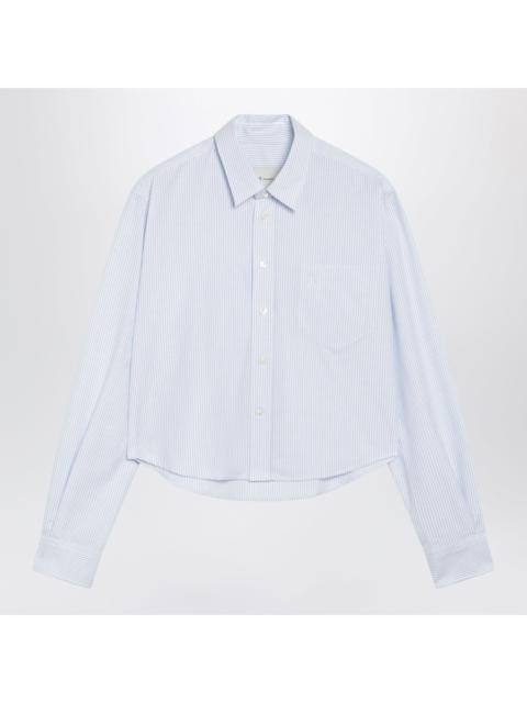 AMI Paris Ami Paris Blue/White Striped Ami De Cå“Ur Cropped Shirt Women