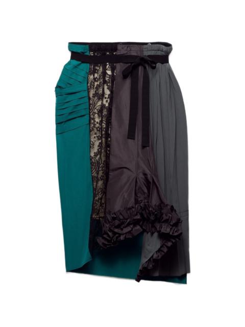 Prada Prada Women Patchwork Midi Skirt