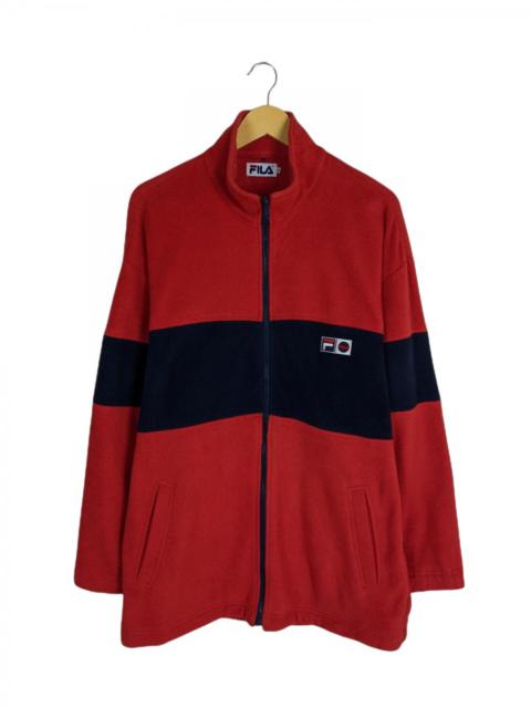Other Designers Fila - Vtg 90s Two Tone Fleece Light Jacket Sweater