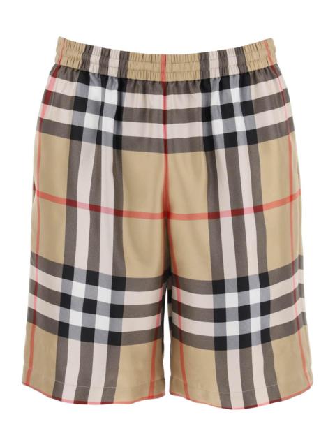 Burberry Bradeston Shorts In Check Silk