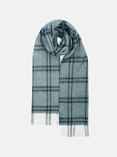GLOVERALL Unisex Oversized Lambswool Scarf Grey Plaid