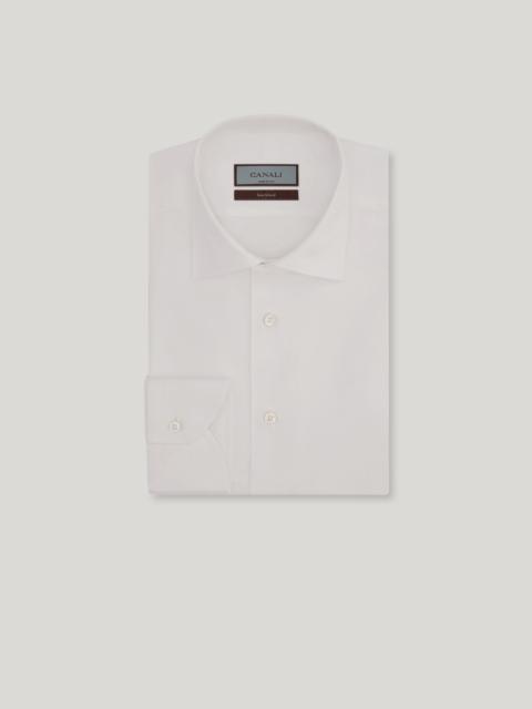 Canali WHITE SEA ISLAND COTTON REGULAR-FIT FORMAL SHIRT