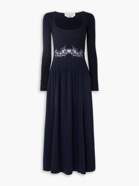 GABRIELA HEARST Prior lace-trimmed cashmere and silk-blend crepe midi dress