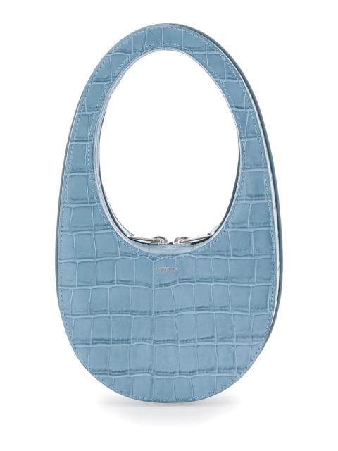 COPERNI Coperni Women 'Swipe' Blue Mini Handbag With Logo Lettering On The Front And Embossed Crocodile Effe