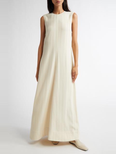TOTEME TOTEME Woven Stripe Sleeveless A-Line Dress in Ecru at Nordstrom