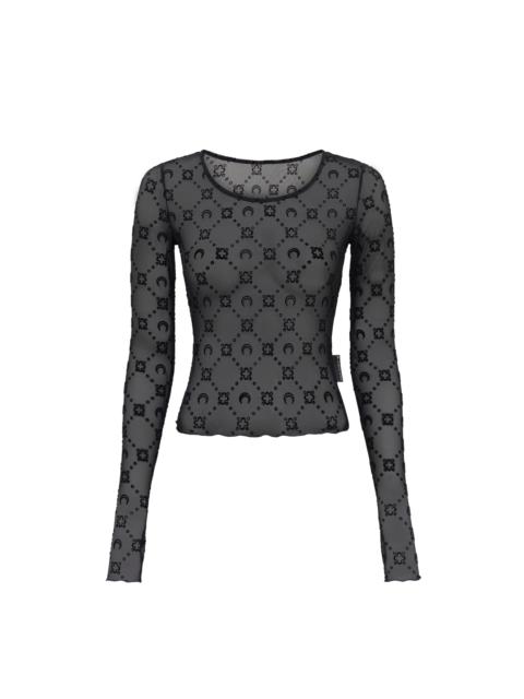 Marine Serre Recycled Mesh Flock Second Skin Cropped Top