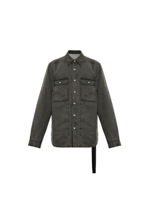 Rick Owens RICK OWENS DRKSHDW Tower Gray Denim Shirt New & Authentic (M