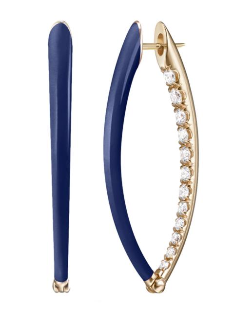 MELISSA KAYE Medium Navy Cristina Diamond Earrings