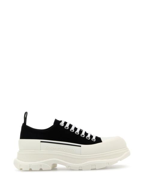 Alexander Mcqueen Women Black Canvas Tread Slick Sneakers