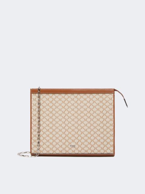 Max Mara Cotton jacquard medium pouch - HAZELNUT BROWN