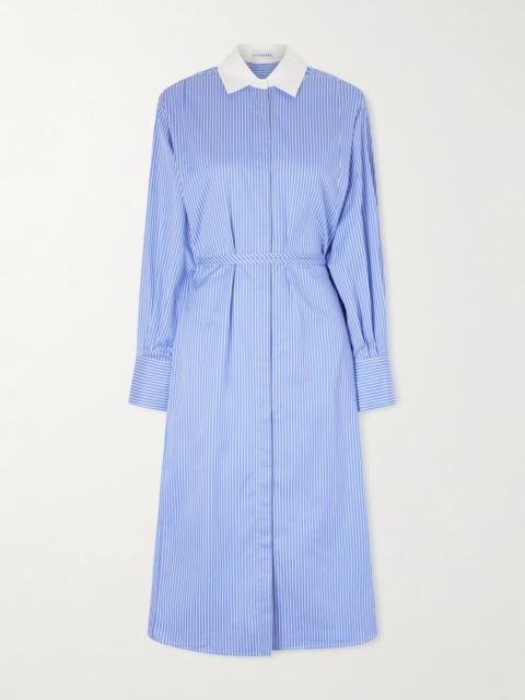 Altuzarra Floyd Belted Striped Cotton-poplin Midi Dress