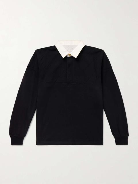 Cotton Twill-Trimmed Wool Polo Shirt