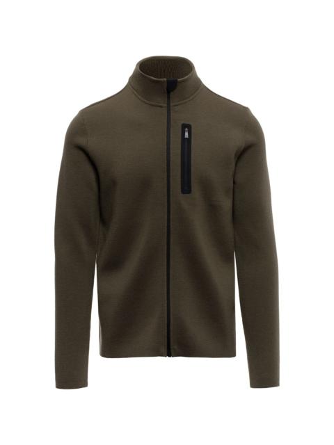 zip-up knitted outdoors jumper